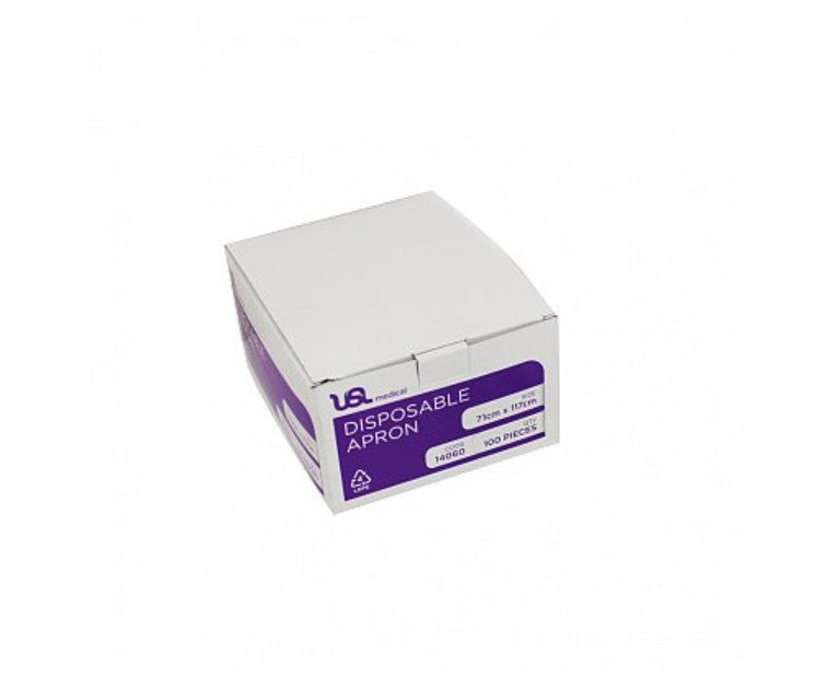 Apron Plastic LDPE White Disposable