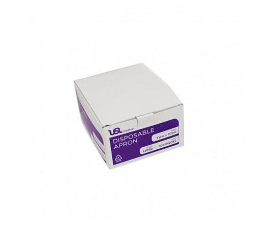 Apron Plastic LDPE White Disposable
