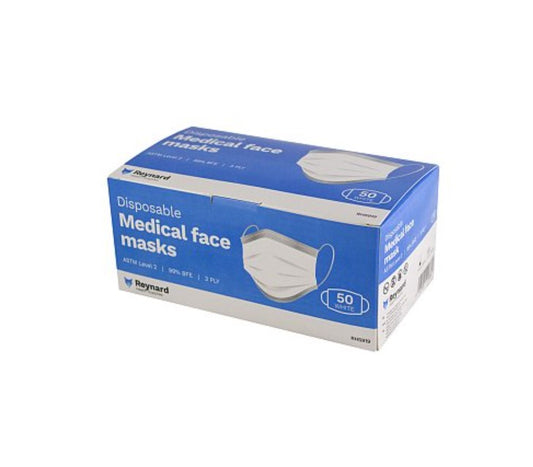 Mask Reynard Medical Ear Loop ASTM Level 2 3 Ply (Bx50)