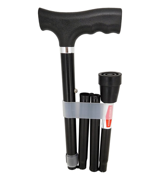 SB Walking Stick Black Foldable (73-85cm)