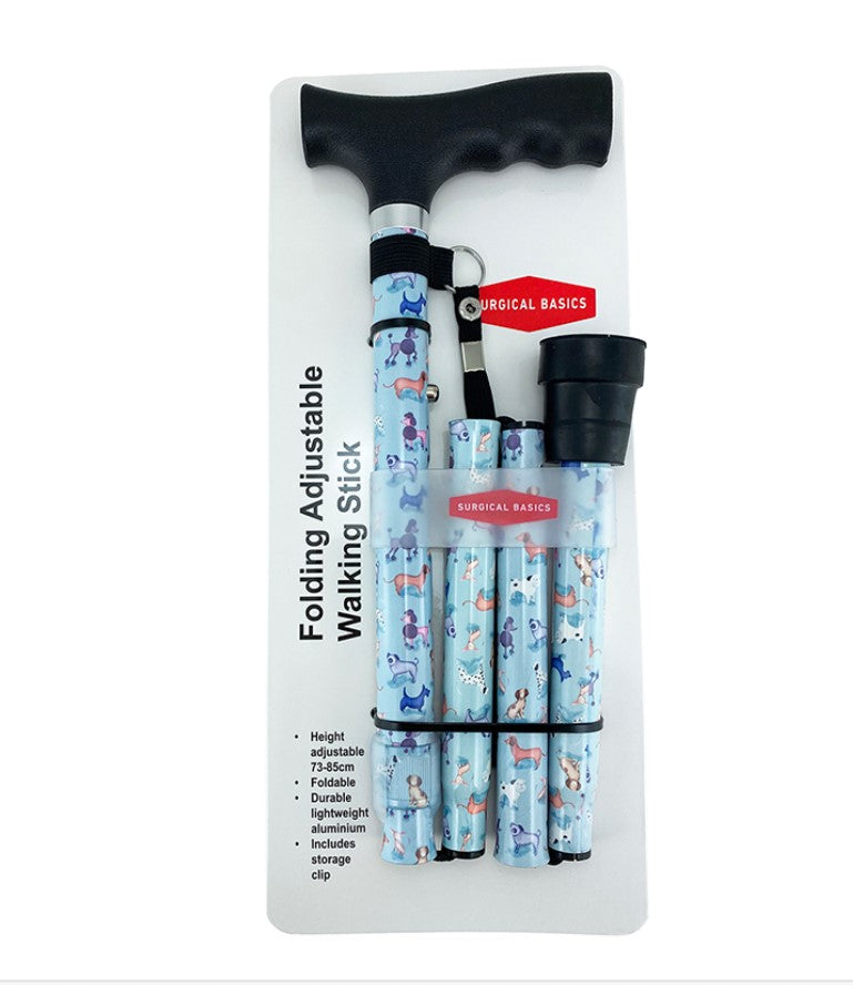 SB Walking Stick Black Pooch with Strap (73-85cm)