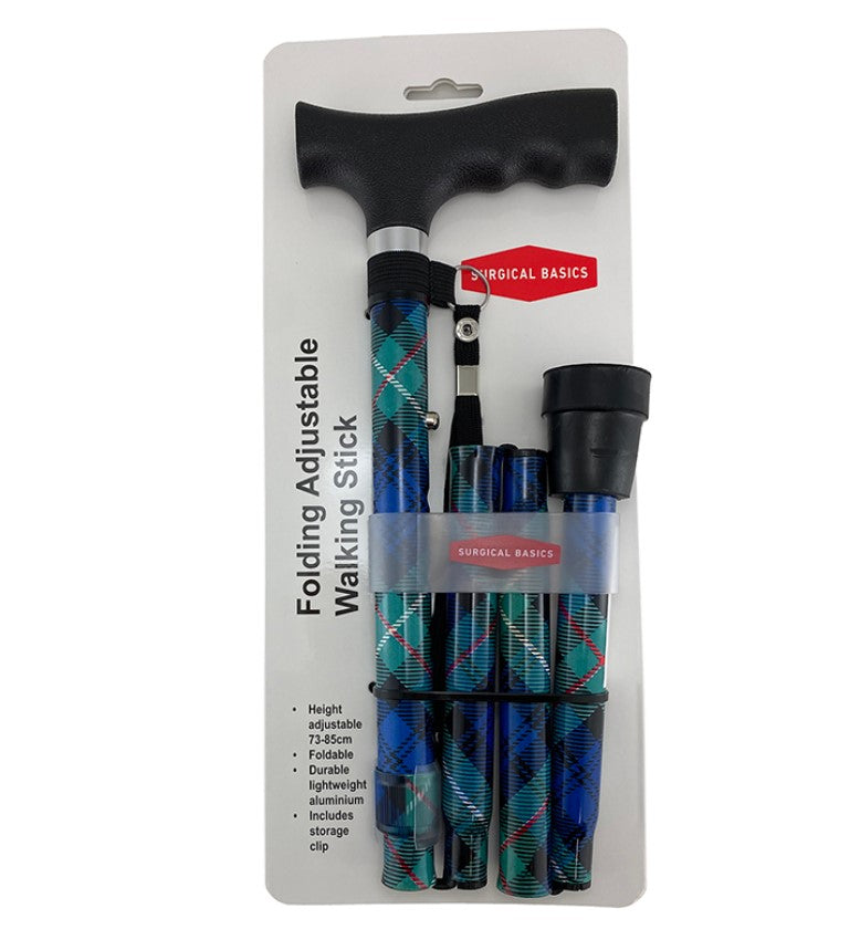 SB Walking Stick Blue/Green with strap (73-85cm)