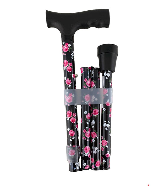 SB Walking Stick Rose Design Foldable (83-95cm)