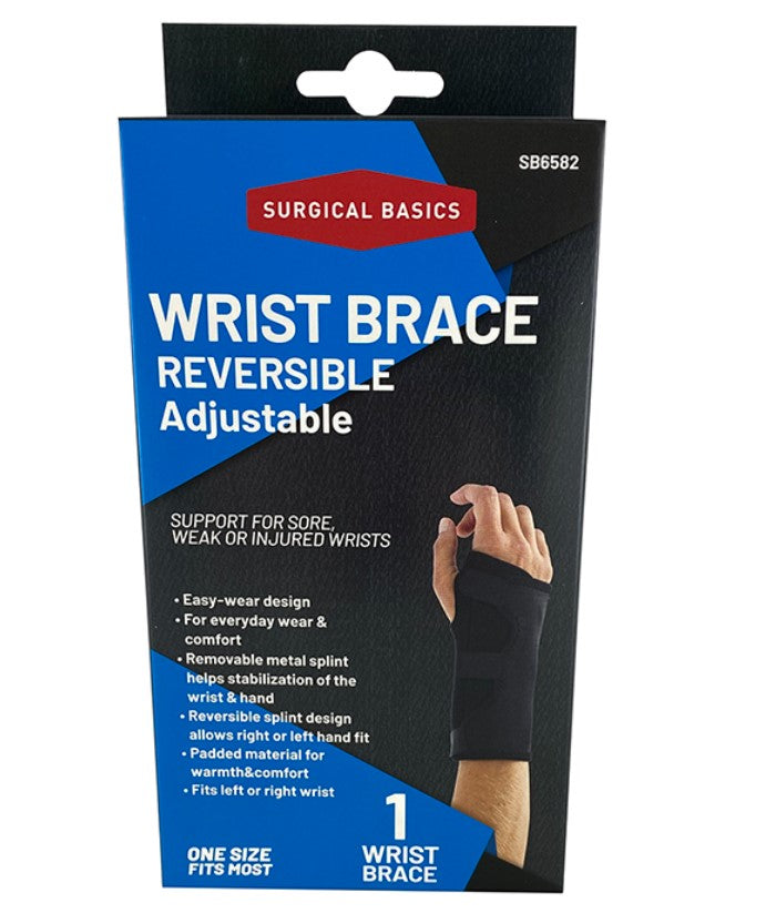 SB Wrist Brace Reversible Adjustable Removable Metal Splint